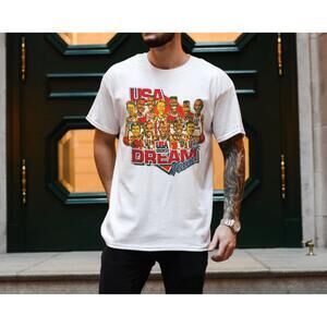 Dream Team 1992 Usa Jordan Bird Magic Basketball Vtg Og Graphic T-Shirt